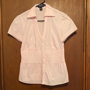 Spense Light Pink Short Sleeve Blouse